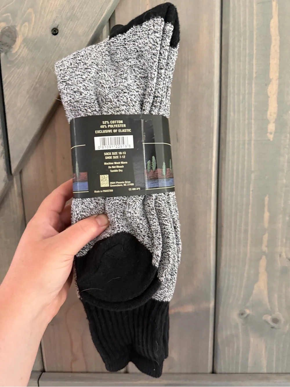 Men's Black & Gray Marled Casual Crew Socks
